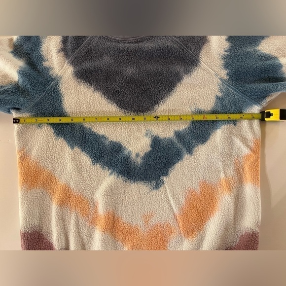 FEAT chevron fleece tie-dye sweatshirt crewneck sz M comfy streetwear - Picture 6 of 6
